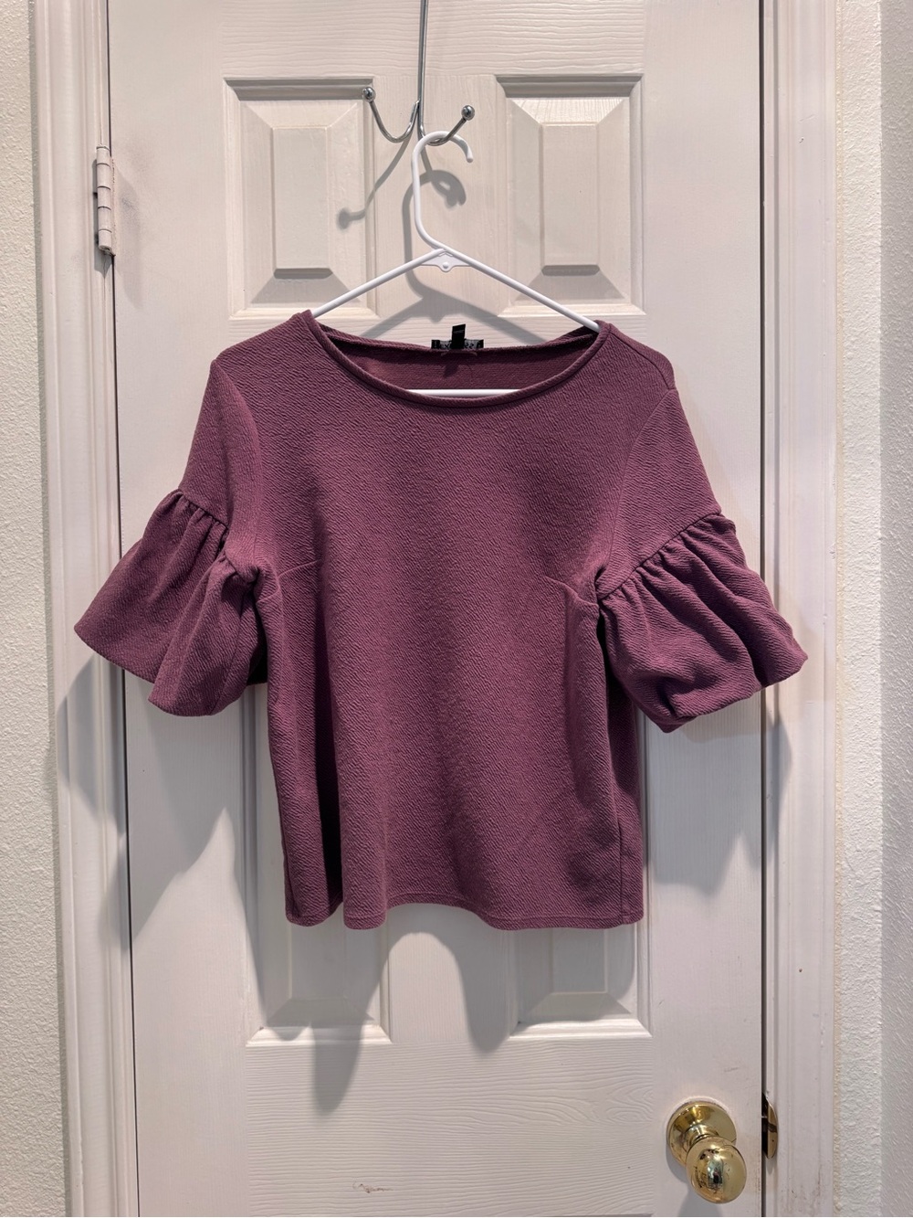 Express Mauve Purple Ruffled Sleeve Blouse